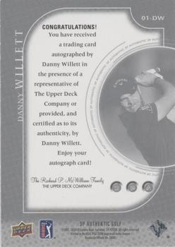 2021 SP Authentic - 2001 Retro Tribute Autographs #01-DW Danny Willett Back
