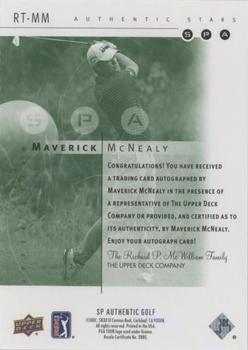 2021 SP Authentic - 2001 Retro Tribute Rookie Autographs #RT-MM Maverick McNealy Back