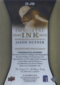2021 SP Authentic - Immortal Ink #II-JD Jason Dufner Back