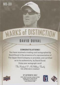 2021 SP Authentic - Marks of Distinction #MD-DD David Duval Back
