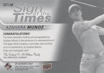 2021 SP Authentic - Sign of the Times #SOTT-AM Azahara Munoz Back
