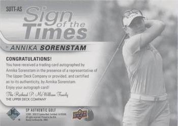 2021 SP Authentic - Sign of the Times #SOTT-AS Annika Sorenstam Back