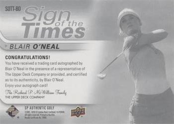 2021 SP Authentic - Sign of the Times #SOTT-BO Blair O'Neal Back