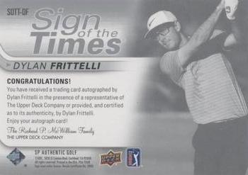 2021 SP Authentic - Sign of the Times #SOTT-DF Dylan Frittelli Back