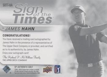2021 SP Authentic - Sign of the Times #SOTT-HA James Hahn Back