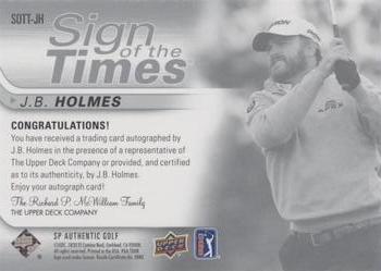 2021 SP Authentic - Sign of the Times #SOTT-JH J.B. Holmes Back