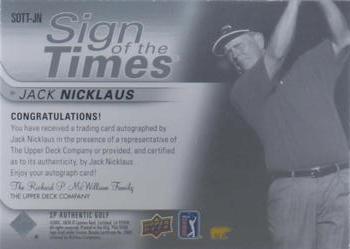 2021 SP Authentic - Sign of the Times #SOTT-JN Jack Nicklaus Back