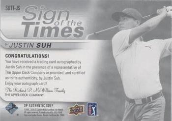 2021 SP Authentic - Sign of the Times #SOTT-JS Justin Suh Back