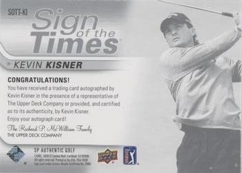 2021 SP Authentic - Sign of the Times #SOTT-KI Kevin Kisner Back