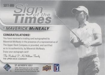 2021 SP Authentic - Sign of the Times #SOTT-MM Maverick McNealy Back