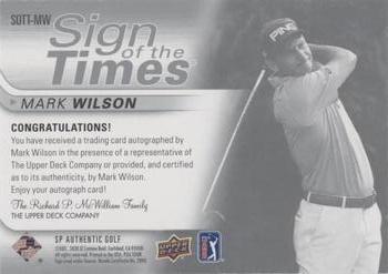 2021 SP Authentic - Sign of the Times #SOTT-MW Mark Wilson Back