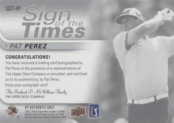 2021 SP Authentic - Sign of the Times #SOTT-PP Pat Perez Back