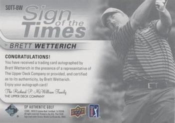 2021 SP Authentic - Sign of the Times Inscriptions #SOTT-BW Brett Wetterich Back