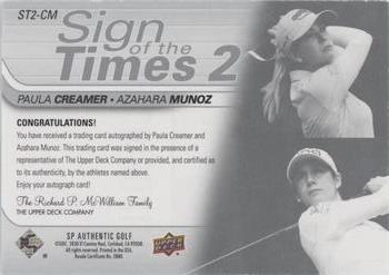 2021 SP Authentic - Sign of the Times 2 #ST2-CM Paula Creamer / Azahara Munoz Back