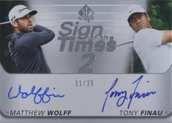 2021 SP Authentic - Sign of the Times 2 #ST2-FW Matthew Wolff / Tony Finau Front
