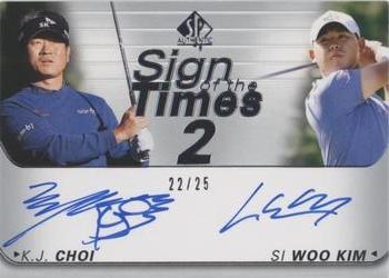 2021 SP Authentic - Sign of the Times 2 #ST2-KS K.J. Choi / Si Woo Kim Front