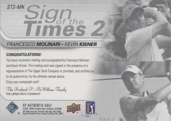 2021 SP Authentic - Sign of the Times 2 #ST2-MK Francesco Molinari / Kevin Kisner Back