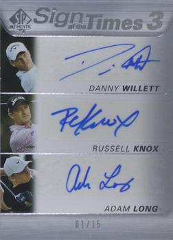 2021 SP Authentic - Sign of the Times 3 #ST3-LKW Danny Willett / Russell Knox / Adam Long Front
