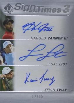 2021 SP Authentic - Sign of the Times 3 #ST3-TLV Harold Varner III / Luke List / Kevin Tway Front