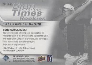 2021 SP Authentic - Sign of the Times Rookies #SOTTR-AB Alexander Bjork Back