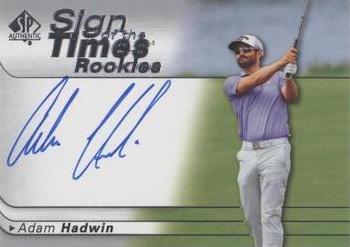 2021 SP Authentic - Sign of the Times Rookies #SOTTR-AH Adam Hadwin Front