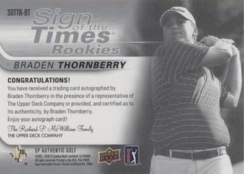 2021 SP Authentic - Sign of the Times Rookies #SOTTR-BT Braden Thornberry Back