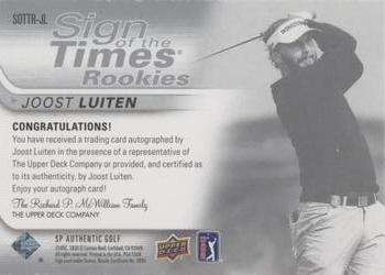 2021 SP Authentic - Sign of the Times Rookies #SOTTR-JL Joost Luiten Back
