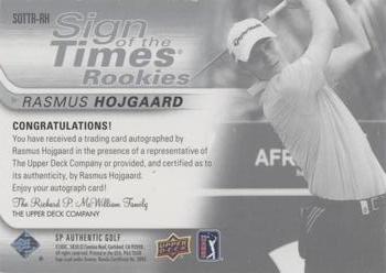 2021 SP Authentic - Sign of the Times Rookies #SOTTR-RH Rasmus Hojgaard Back