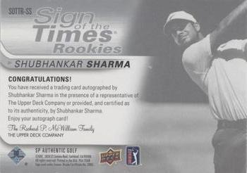 2021 SP Authentic - Sign of the Times Rookies #SOTTR-SS Shubhankar Sharma Back