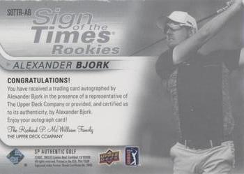 2021 SP Authentic - Sign of the Times Rookies Inscriptions #SOTTR-AB Alexander Bjork Back