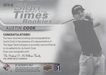 2021 SP Authentic - Sign of the Times Rookies Inscriptions #SOTTR-AC Austin Cook Back