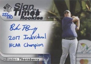 2021 SP Authentic - Sign of the Times Rookies Inscriptions #SOTTR-BT Braden Thornberry Front