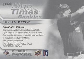 2021 SP Authentic - Sign of the Times Rookies Inscriptions #SOTTR-DM Dylan Meyer Back