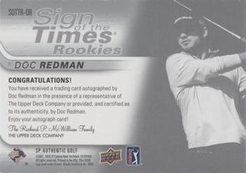 2021 SP Authentic - Sign of the Times Rookies Inscriptions #SOTTR-DR Doc Redman Back