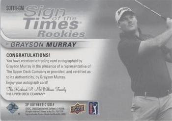 2021 SP Authentic - Sign of the Times Rookies Inscriptions #SOTTR-GM Grayson Murray Back