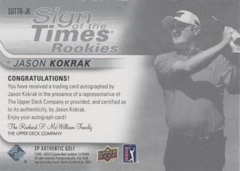 2021 SP Authentic - Sign of the Times Rookies Inscriptions #SOTTR-JK Jason Kokrak Back