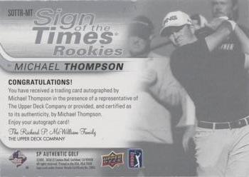 2021 SP Authentic - Sign of the Times Rookies Inscriptions #SOTTR-MT Michael Thompson Back