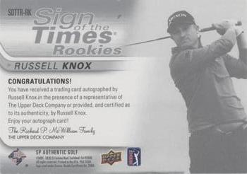 2021 SP Authentic - Sign of the Times Rookies Inscriptions #SOTTR-RK Russell Knox Back