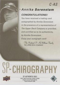2021 SP Authentic - SP Chirography #C-AS Annika Sorenstam Back