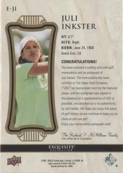 2021 SP Authentic - Exquisite Collection #E-JI Juli Inkster Back
