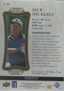 2021 SP Authentic - Exquisite Collection #E-JN Jack Nicklaus Back