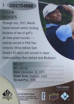 2021 SP Authentic - 2014 SP Authentic Buybacks #1 Tiger Woods Back