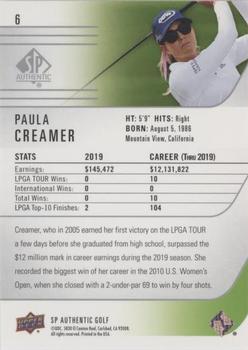 2021 SP Authentic - Silver Foil #6 Paula Creamer Back