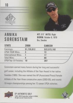 2021 SP Authentic - Silver Foil #10 Annika Sorenstam Back