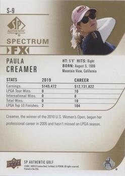 2021 SP Authentic - Spectrum FX Blue #S-9 Paula Creamer Back