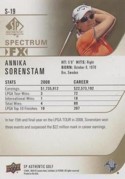 2021 SP Authentic - Spectrum FX Blue #S-19 Annika Sorenstam Back