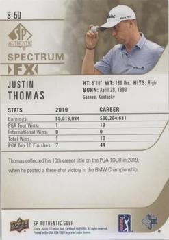 2021 SP Authentic - Spectrum FX Blue Achievement #S-50 Justin Thomas Back