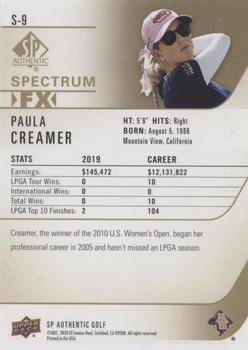 2021 SP Authentic - Spectrum FX Green #S-9 Paula Creamer Back