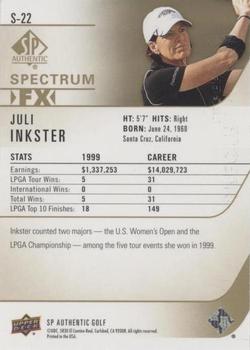 2021 SP Authentic - Spectrum FX Green #S-22 Juli Inkster Back