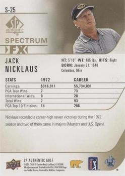 2021 SP Authentic - Spectrum FX Green #S-25 Jack Nicklaus Back